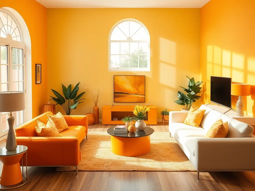A professionally painted living room with smooth walls and vibrant colors, demonstrating LeoElite Builders' skill in interior painting.